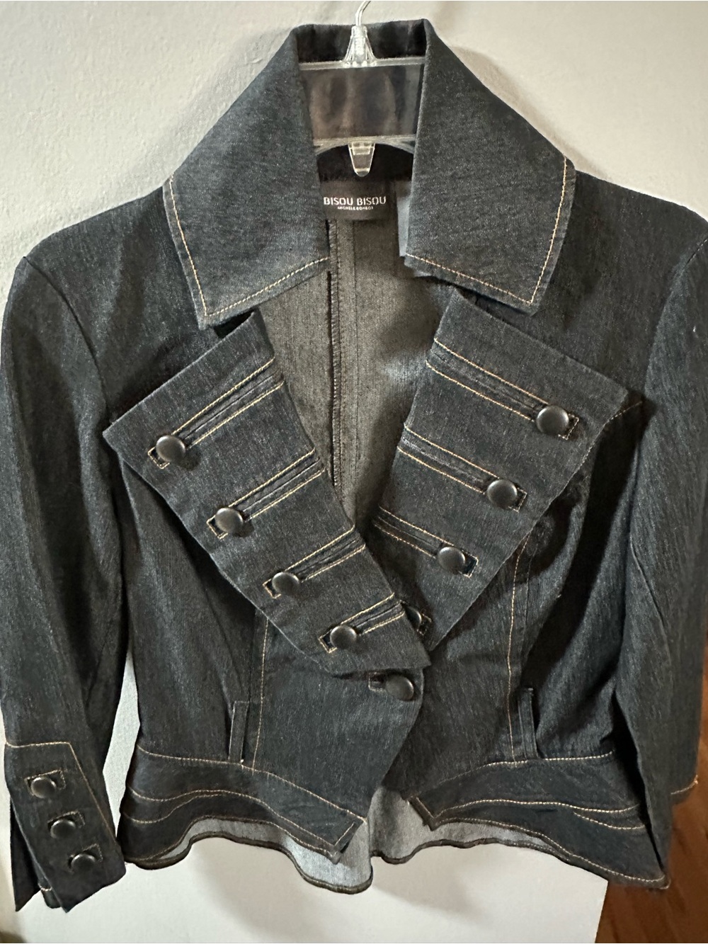 Bisou Bisou Structured Dark Denim Jacket